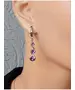 Silver Earrings "Double Wave - Purple" (S925)