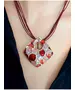 Handmade Necklace & Earrings "Red rhombus"