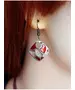 Handmade Necklace & Earrings "Red rhombus"