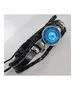 "Blue eye" Black Leather Handmade Men's Bracelet