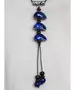 Long Handmade Ceramic Necklace "Blue Stones"