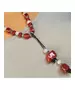 Long Handmade Ceramic Necklace "Red-2"