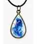 Artistic handmade necklace "Glowing Blue Veil"