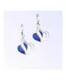 Silver Earrings "Blue Hearts" (S925)