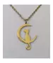 "Chic & Simple -Moon cat" Gold Color Necklace