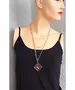 Long Handmade Necklace "Red rhombus"