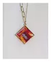 Long Handmade Necklace "Red rhombus"