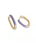 Hoops purple enamel - Stainless Steel Gold Plated