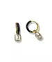 Hoops black enamel - Stainless Steel Gold Plated