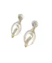 Pearl earrings with zircons - Silver 925 Gold Plated