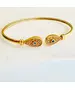 Byzantine Cuff Bracelet with blue stone - Silver 925 Gold Plated