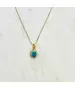 Diana Necklace with Turquoise Zircon - Silver 925 Gold Plated