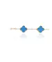 Bracelet with 5 blue flowers - Stainless Steel Gold Plated