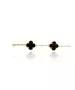 Bracelet with 5 black flowers - Stainless Steel Gold Plated