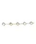 Bracelet with 5 white flowers - Stainless Steel Gold Plated