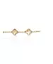 Bracelet with 5 white flowers - Stainless Steel Gold Plated