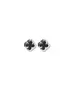 Flower Earrings with Black Onyx - Silver 925