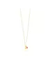 Necklace: Red Zircon & Letter Coin - Silver 925