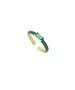 Ring Enamel Green - Silver 925 Gold Plated