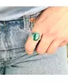 Green Agate Ring - Silver 925