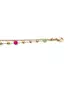 Anklet with Multicolored stones - Stainless Steel Gold