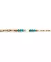 Anklet with Turquoise stones and pearl - Stainless Steel Gold