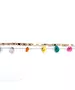 Anklet with Multicolor stones - Stainless Steel Gold