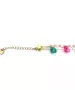 Anklet with Multicolor stones - Stainless Steel Gold