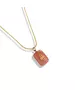 Necklace with Rhodonite - Stainless Steel Gold Plated