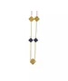 Necklace flower with Lapis - Stainless Steel Gold