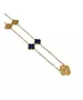 Necklace flower with Lapis - Stainless Steel Gold