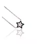 Necklace Star with pearl and blue zircons - Silver 925