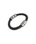 Men's Bracelet Leather - Stainless Steel