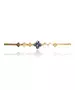 Bracelet Flower Blue - Stainless Steel Gold Plated