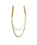 Necklace with pearls and box chain - Stainless Steel Gold Plated