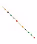 Anklet, Multicolor Round - Stainless Steel Gold