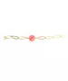 Bracelet Pink Stone - Stainless Steel Gold Plated