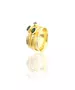 Tourmaline Three Stones Ring - Silver 925 Gold plated