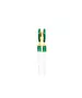 Enamel Earrings Green with baguette - Silver 925 Gold Plated