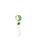 Enamel Earrings Green with baguette - Silver 925 Gold Plated