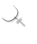 Necklace Cross Minimal Flat - Stainless Steel Silver - Leather rope thick