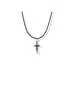 Necklace Cross Modern Black - Stainless Steel Silver - Rope Stainless Steel