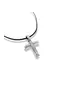 Necklace Cross - Stainless Steel Silver - Leather rope thick