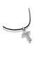 Necklace Cross Simple - Stainless Steel Silver - Leather rope thick