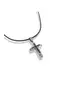 Necklace Cross Modern Black - Stainless Steel Silver - Leather rope thick