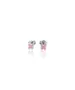 Pink Cross Earrings - Silver 925 and Gold Plated