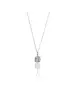 Necklace Evening White Square - Silver or Gold Plated