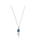 Necklace Diana Blue Oval - Silver or Gold Plated