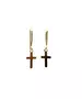 9ct Gold Earrings - Hanging Cross - 18ct Gold