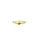 Silver 925 Gold Plated - Twist Ring with yellow zircon